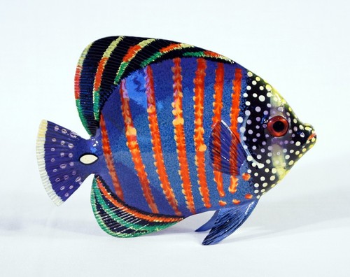 Hand Painted Large 15" Standing Tropical Fish Replica Figurine Statue FB25 - Picture 3 of 18
