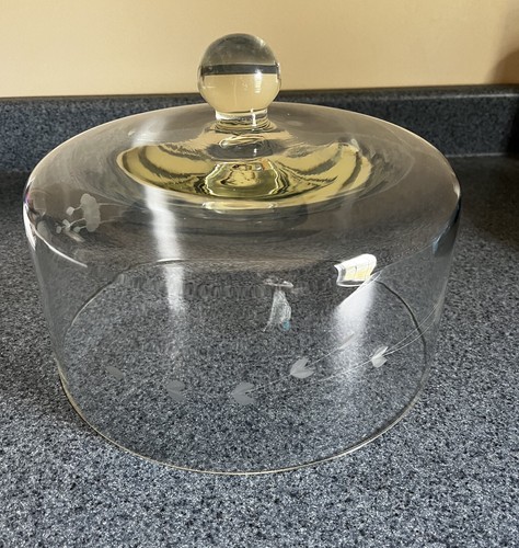 VNTG PRINCESS HOUSE HERITAGE CRYSTAL ETCHED GLASS CAKE PLATE DOME ONLY 10"