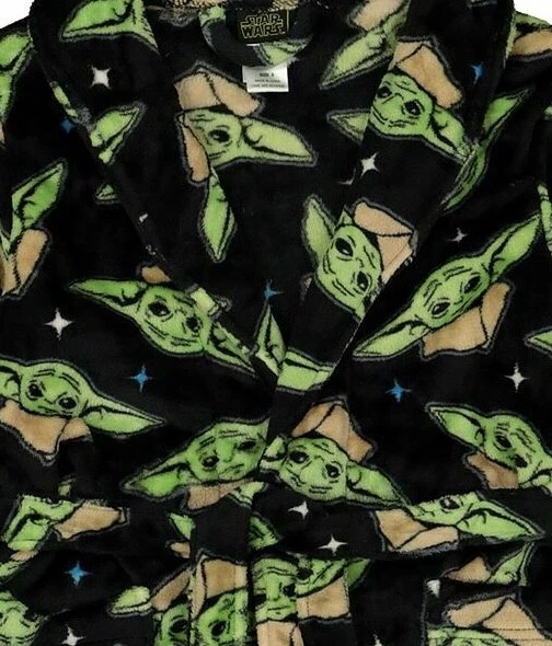 Baby Yoda Robe Bathrobe Pajamas Cover Boy Girl Star Wars Mandalorian 6 8 10 12 - Image 2 of 2
