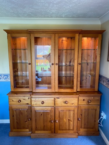 Large Pine Dresser Display Cabinet. Collection only from SN14