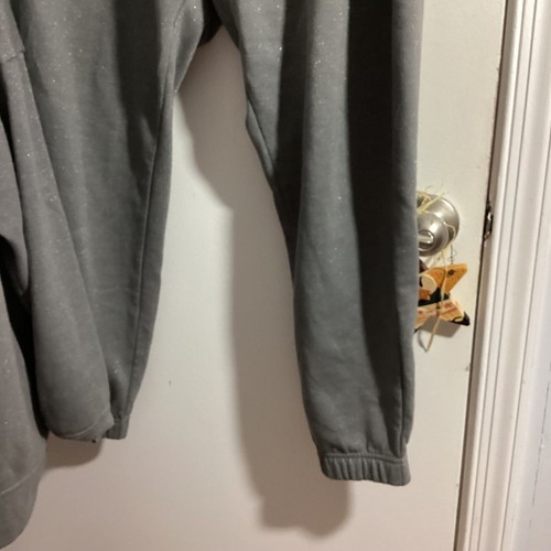 IDEOLOGY WOMAN'S PLUS 1X 2 PIECE SET SWEATSHIRT & JOGGERS GRAY WITH LUREX FESTIV - Picture 10 of 15