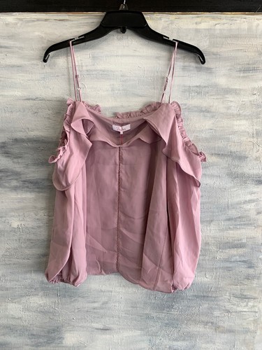 NEU! PARKER Rüschen Cold-Shoulder Bluse Top, XS S M L - Dusty Blush - $ 320 - Bild 8 von 9