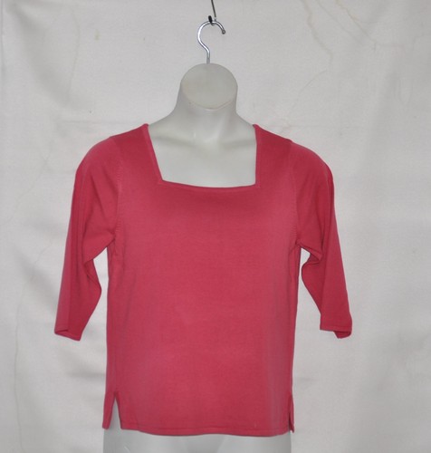 Suéter túnica manga corta cuello cuadrado Linea by Louis Dell'Olio talla L rosa - Imagen 1 de 2