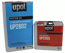 U-Pol UP2802 Clearcoat HS Super Clear Kit with Fast Hardener 2 to 1 Mix UPOL
