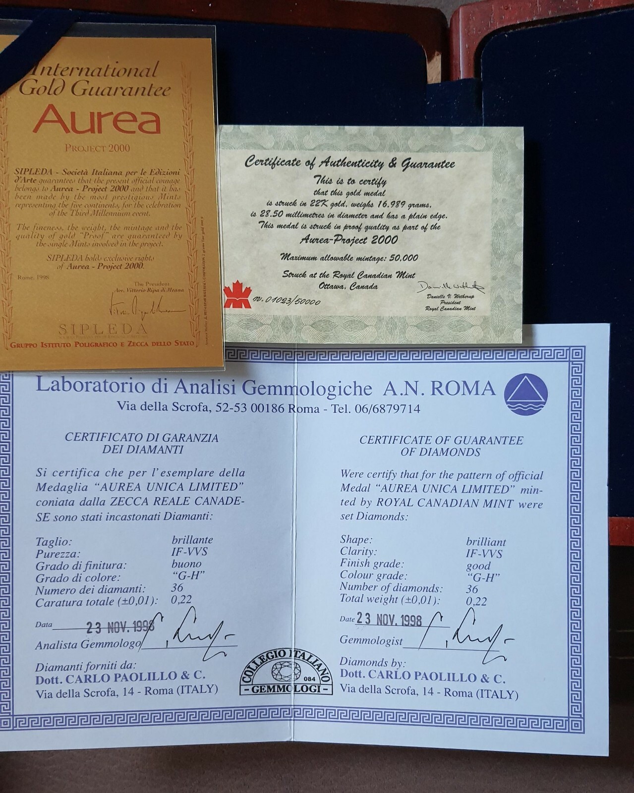 Immagine 4 - Medaglia celebrativa aurea 5 continenti UNICA LIMITED