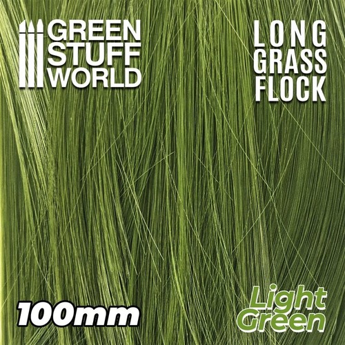 Long Grass Flock 100mm - Light Green - Scenery Miniature Basing - Picture 2 of 3