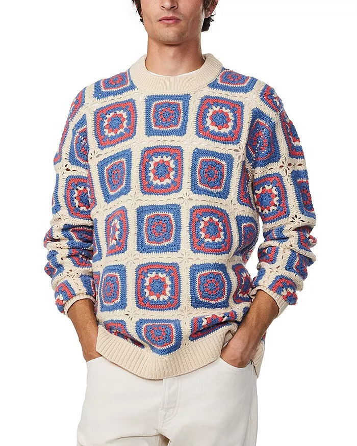 NN. 07 Men's Loose fit Long Sleeve Crewneck Sweater, White