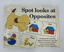 Spot the Dog Looks at Opposites 40 Pc Puzzle Complete Eric Hill 1988 DEFECTS 