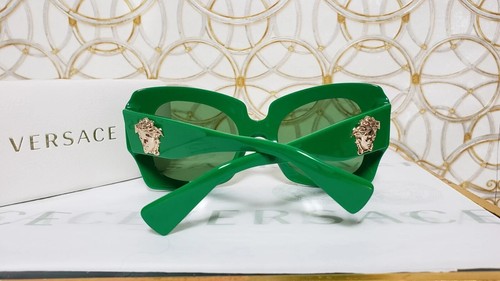 Versace Medusa Temple Geometric Sunglasses in Green as Seen on Rihanna* - Picture 5 of 13