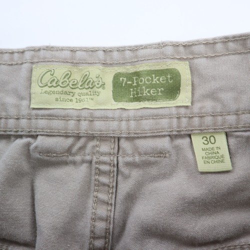 Cabelas 7 Pocket Hiker 7" Cargo Shorts Mens 30 Beige Canvas Outdoor Safari Retro - Picture 4 of 10
