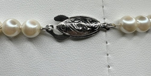 18 Zoll Perle geknüpfter Strang Halskette Sterling Verschluss markiert G Vintage - Bild 8 von 9