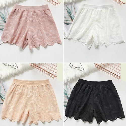 Embroidery Women Lace Shorts Underwear Knickers Loose Sleepwear Petticoat - Picture 3 of 17