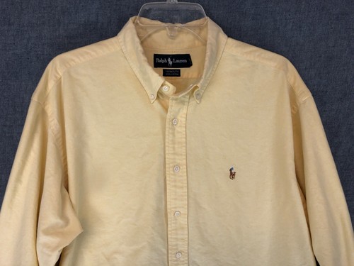 Vintage Polo Ralph Lauren Yarmouth Shirt 17 Button Up Long Sleeve Logo Pony Mens - Bild 3 von 12