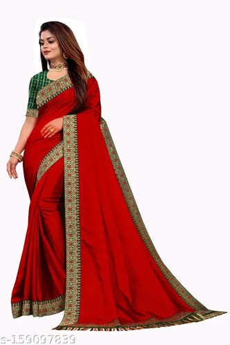 Women's Dola Silk Saree with Running Blouse - Picture 16 of 19