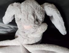 Jellycat Bashful Bunny Soother Baby Security Blanket Lovey Gray Plush - EUC
