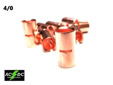 4/0 GAUGE BARE COPPER BUTT CONNECTOR 100 PK CRIMP TERMINAL AWG BATTERY