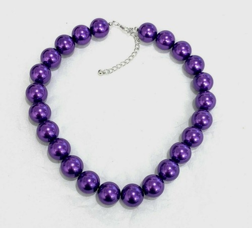 Grande Collana Catena Perle Finte 18mm Finte Perle Vintage Statement Grande Gatsby Choker - Foto 17 di 25