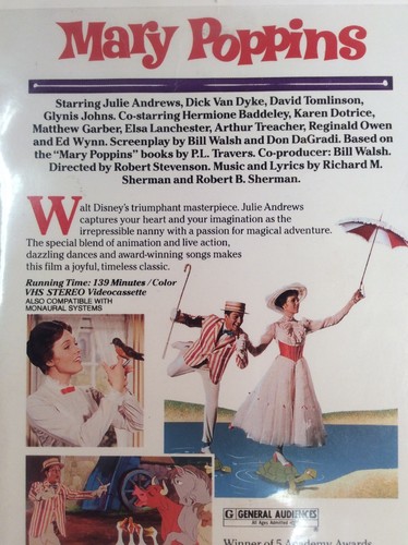 Walt Disney Mary Poppins VHS Clamshell Julie Andrews Dick Van Dyke MediaGnu - Picture 11 of 12