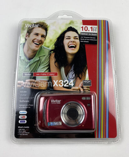 Vivitar Vivicam X324 10.1 Megapixel Digital Camera – Red NEW SEALED - Picture 1 of 4