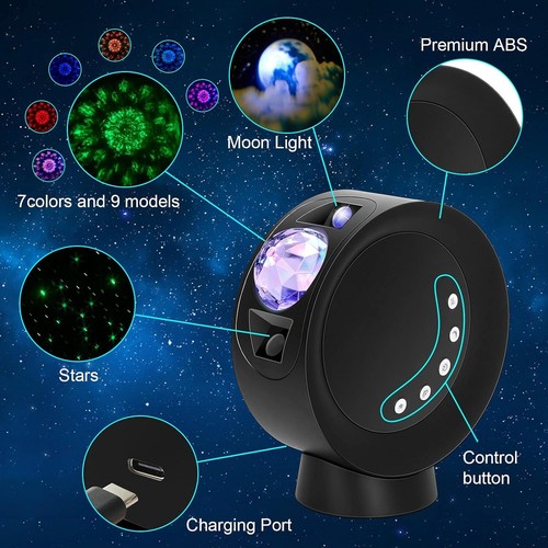 KIVOTAC Galaxy Star Projector with Remote Control, Adjustable Brightness, Timer - Picture 5 of 9