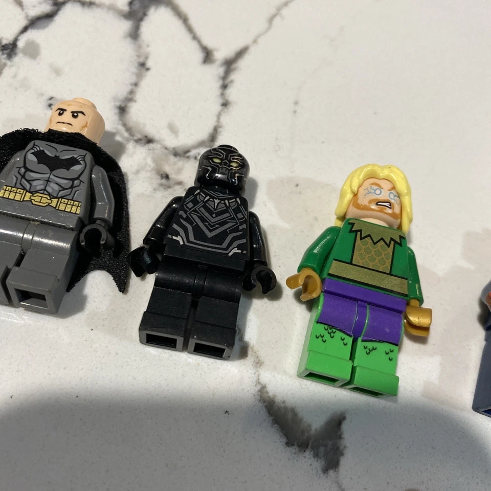 Lego Batman Pantera Negra Aqua Man Capitán América Cohete Figuras Lote Foto 3 de 4