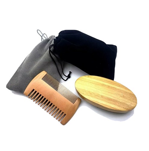 Set per la cura della barba. Kit Pettine + Spazzola in legno con setole naturali - Imagen 5 de 6