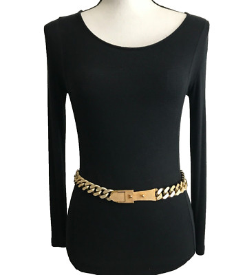 Women's Chain Belt XS Gold VTG Metal Cuban Link Classic
