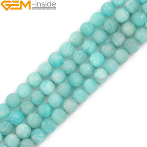 Natural Assorted Frosted Matte Gemstone Round Loose Beeds Jewelry Making 15" DIY - Picture 31 of 408