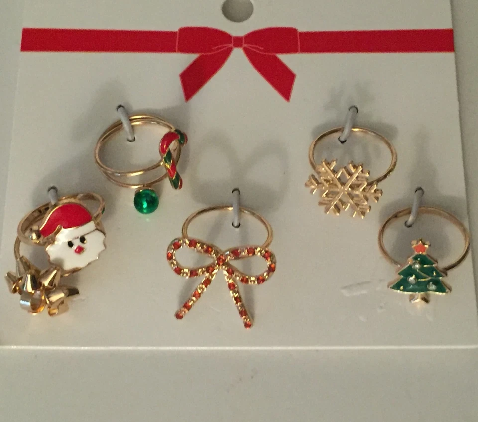 NUEVO CON ETIQUETAS PENDIENTES Árbol de Navidad Aro Cuelga Oreja Perforada Rojo Dorado Navidad Foto 4 de 4