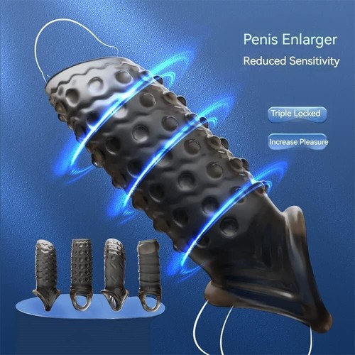 4PCS Cock Sleeve Silicone Super Stretchy Strong Stay Harder Penis Rings Sex Toys - Picture 7 of 14