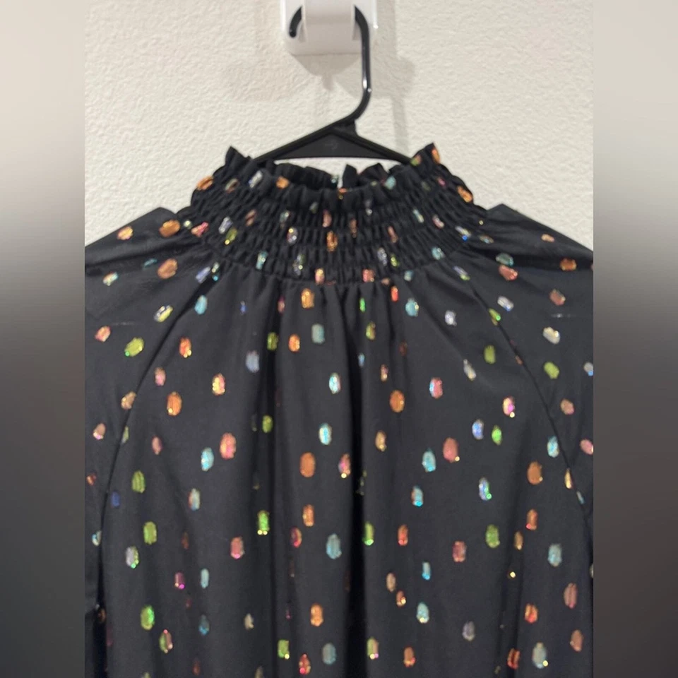 Mini Vestido de Cóctel Yumi Kim Party Dot Class Act Metálico Arco Iris Negro Mediano Foto 2 de 4