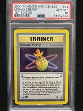 2000 Pokemon Neo Genesis 1st Edition Miracle Berry 94/111 PSA 10 Gem Mint