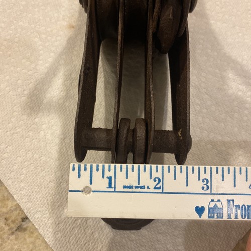 Antique Starhoist Block and Tackle HHF & Co. Harvard Cap Rope No 23 Cast Iron - Picture 14 of 16