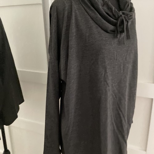 Harmony & Balance Damen 2X Sweatshirt anthrazit grau Cold Shoulder Wasserfallausschnitt - Bild 4 von 8