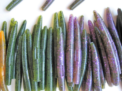 100 PK 5" Senko Style - 5 COLORS/20 EACH-Soft Plastic Bass Worms-SCENT-SALT-USA - Picture 3 of 10