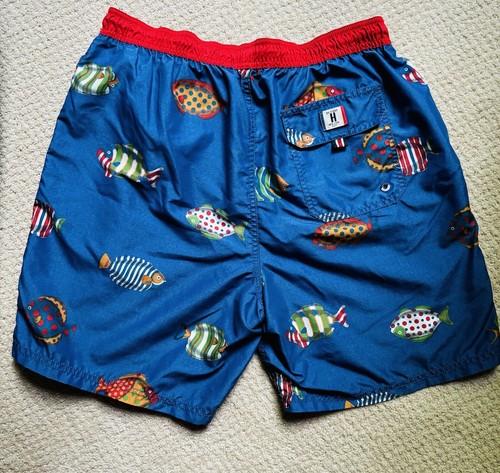 🐠Tommy Hilfiger Herren große Badehose chrom blau Gummizug Kordelzug Taschen - Bild 3 von 7