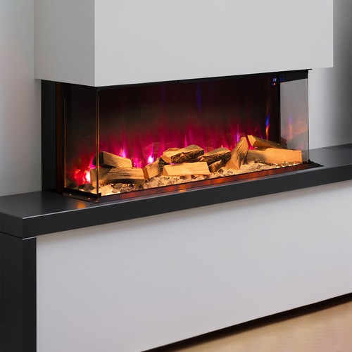 40"-70" 3D Panoramic Media Wall Electric Fire 3 Side Full Glass Screen Fireplace - Picture 17 of 25