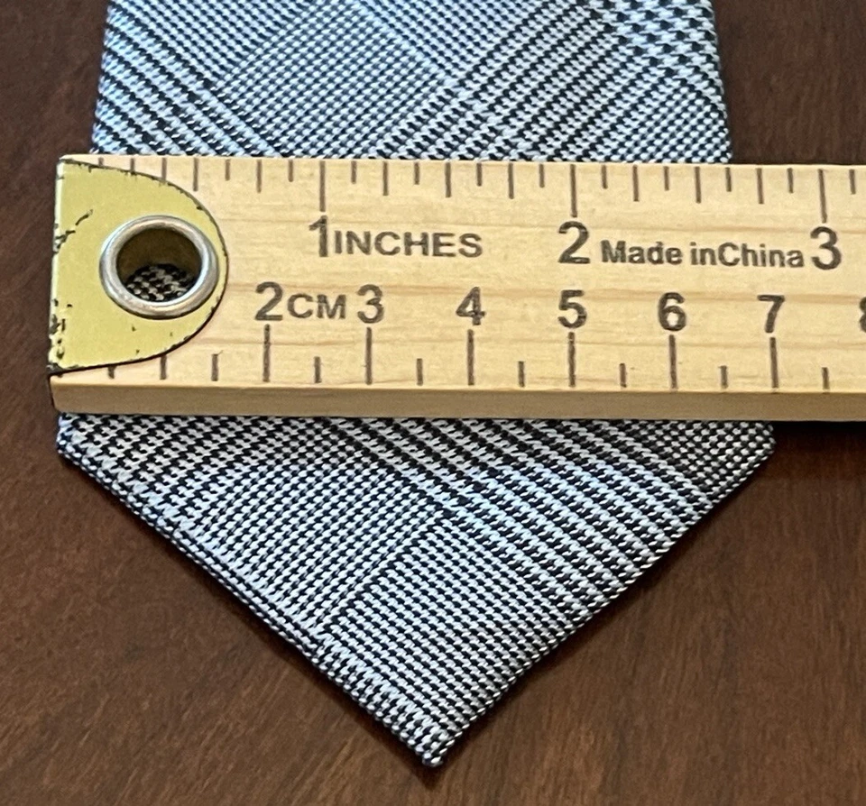Corbata de cuello para hombre marca Q azul pata de gallo 100 % microfibra hecha en China Foto 4 de 4