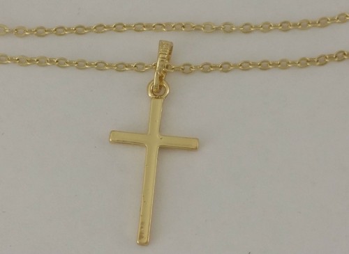 14k Weiß/Gold Silber Mini Einfach Schieben Jesus Kreuz Anhänger O Kette Halskette - Bild 9 von 15