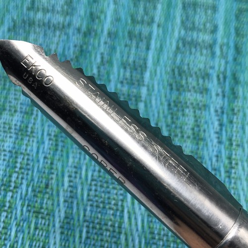 Vtg EKCO USA Corer Stainless Zig Zag Blade Vegetable Fruit Cream Corn Cob Handle - Picture 3 of 10