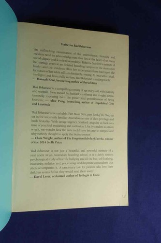 BAD BEHAVIOUR Rebecca Starford GIRLS BOARDING SCHOOL BULLYING BIO Silver Creek - Picture 3 of 12
