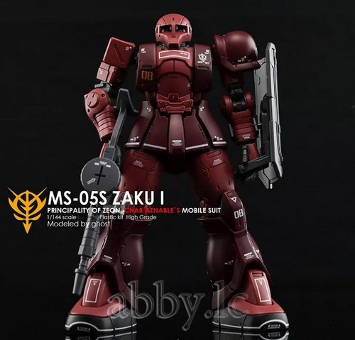 for HG 1/144 Zaku II I Red Comet Char Anzable The Origin UV Light-reactive Decal - Afbeelding 3 van 12