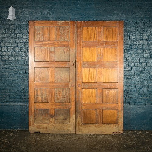 Paneled Hardwood Double Doors, Mahogany Set of Two, Early 20th C - Picture 2 of 12