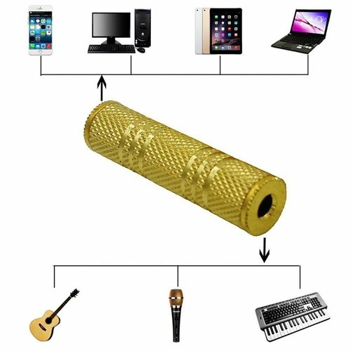 3.5mm Audio Adapter Coupler Metal Gold Plated Connector (3.5mm Female to Female) - Picture 4 of 10