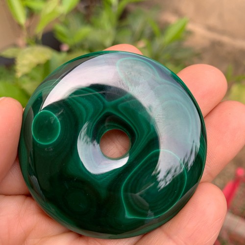 53g Natural Gloss Peacock Stone Transparent Round Pendant Mineral Sample - Picture 4 of 9
