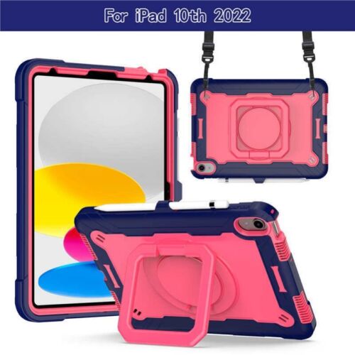 For iPad(A16) 11th Gen 2025 Kids Shockproof Rotate Stand Case Cover With Strap - Picture 85 of 94