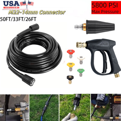 #ad 33 50FT High Pressure Washer HoseRotating nozzle cleaning water gun $19.89