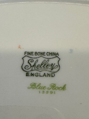 Shelley Blue Rock Oval Plate Serving Dish 8 3/4" x 5 3/8" Bone China England - Picture 4 of 4