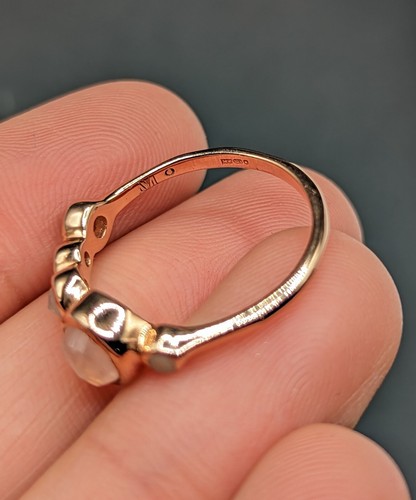 Monica Vinader Sterling Silver 925 Rose Gold Quartz Gemstone Band Ring Size 6.5 - Picture 7 of 11
