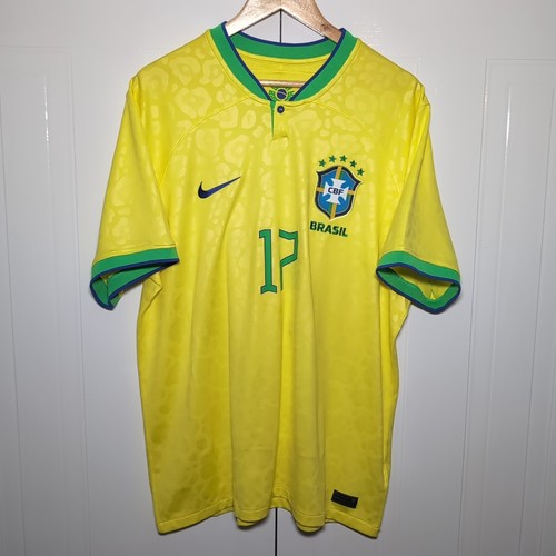 Men's Nike Soccer Jersey Brazil 2022/23 Stadium Home #17 Bruno Guimarães Size XL
